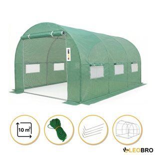 Посилена садова теплиця парник LEOBRO Garden 10м2 Green (LB-10M25) 8837 фото