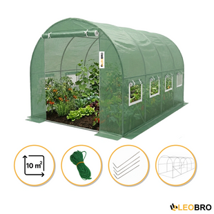 Посилена садова теплиця парник LEOBRO Garden 10м2 Green (LB-G106-GRN) 8838 фото