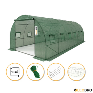 Посилена садова теплиця парник LEOBRO Garden 18м2 Green (LB-G107-GRN) 8828 фото
