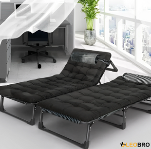 Розкладне ліжко до 150 кг з подушкою LEOBRO Темно-сіре 9142 фото